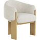Trine Rustic Oak / Dove Cream Dining Armchair